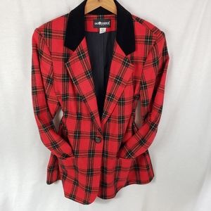 Vintage Sag Habor Red Plaid Blazer